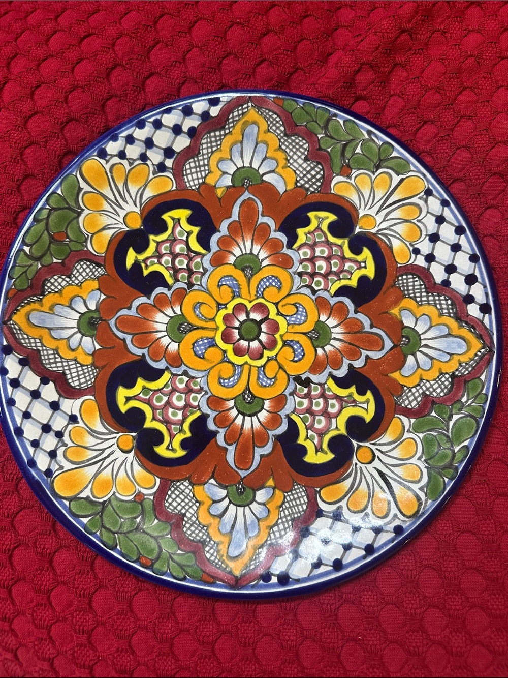 Hand-Painted Decorative Ceramic Wall Plate - Multicolor from New Mexico.